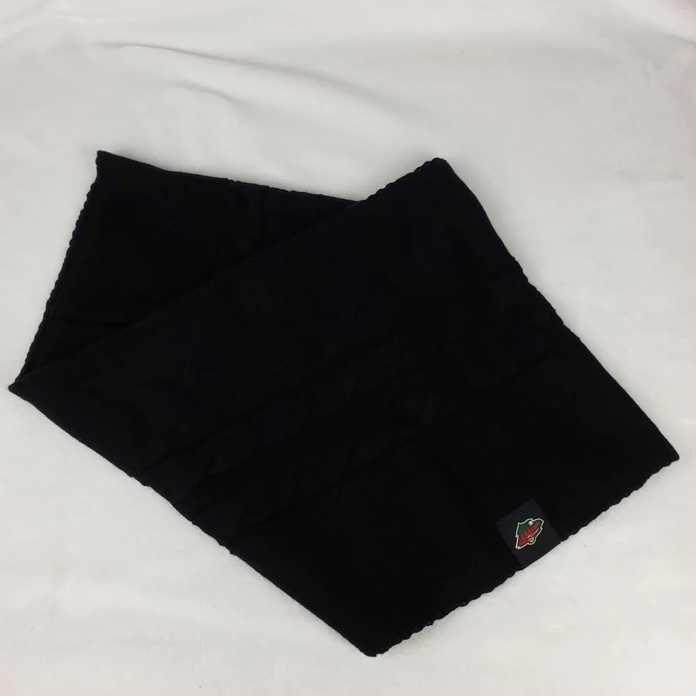 Minnesota Wild Adidas NHL Knit‎ Infinity Scarf Woven Label Team Logo Black New